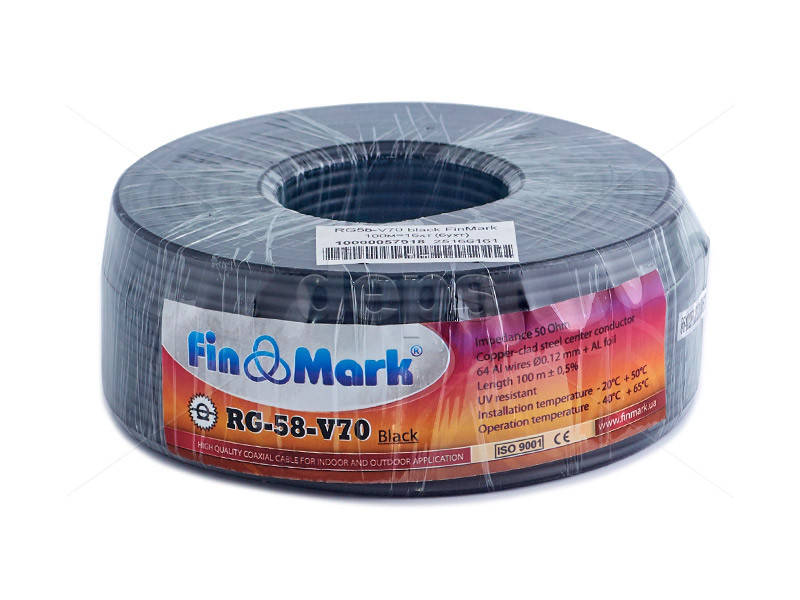 

Кабель коаксиальный 50 Ом FinMark RG-58-V70