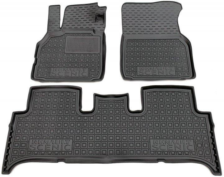 

Полиуретановые (автогум) коврики в салон Renault Scenic / Рено Сценик 2 2002-2009, Черный