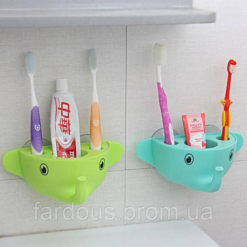 

Держатель для зубной пасты и щеток "Слоник", Бирюзовый