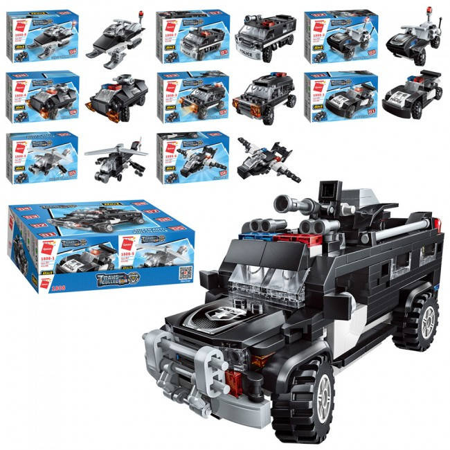 

Конструктор Qman 1808 Полиция - Мега машина 8в1, 340 дет