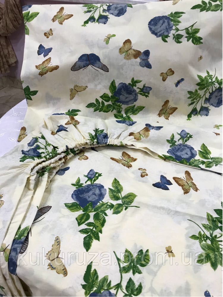 

Простынь-резинка 160х200 Бабочка синяя, Разные цвета