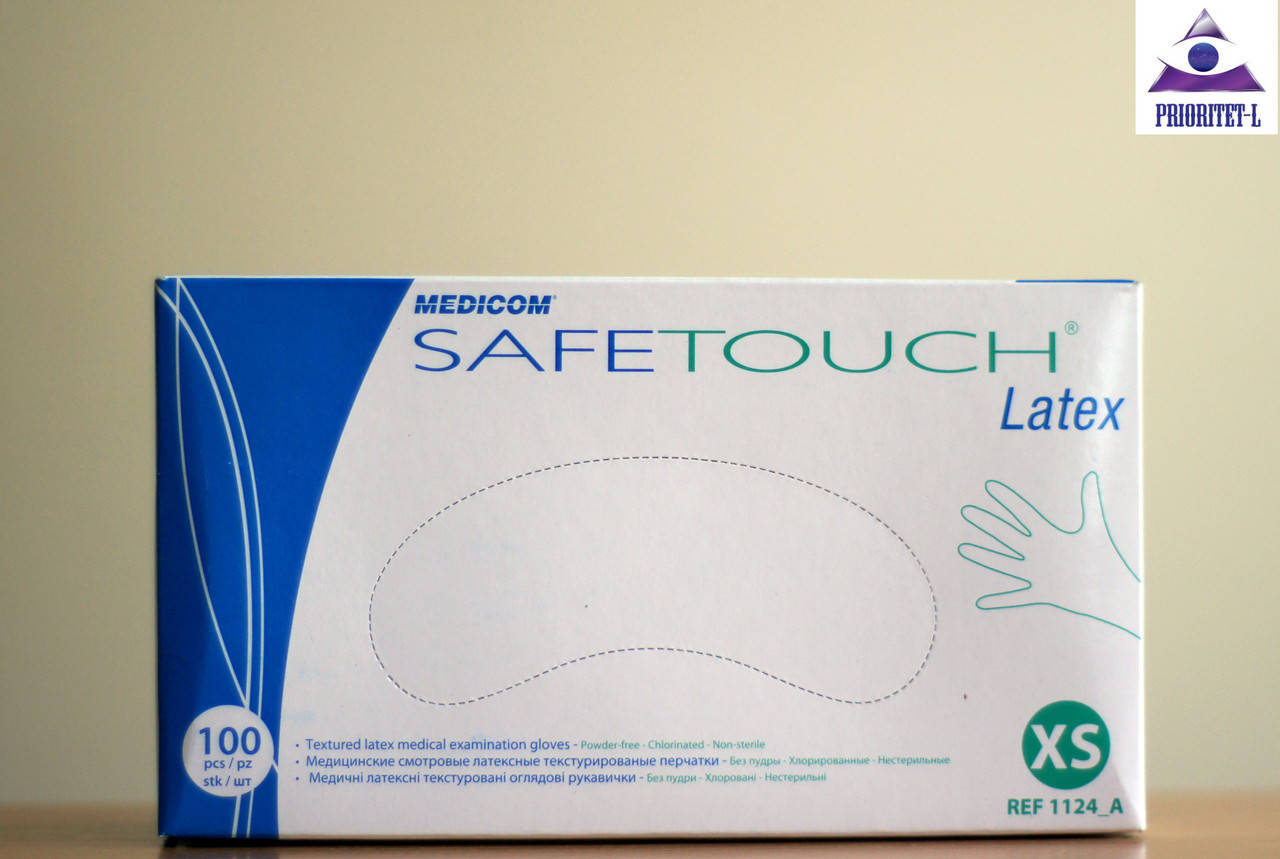 

Перчатки смотровые латексные текстур. без пудры нестерильные (6,4г.) TM Medicom