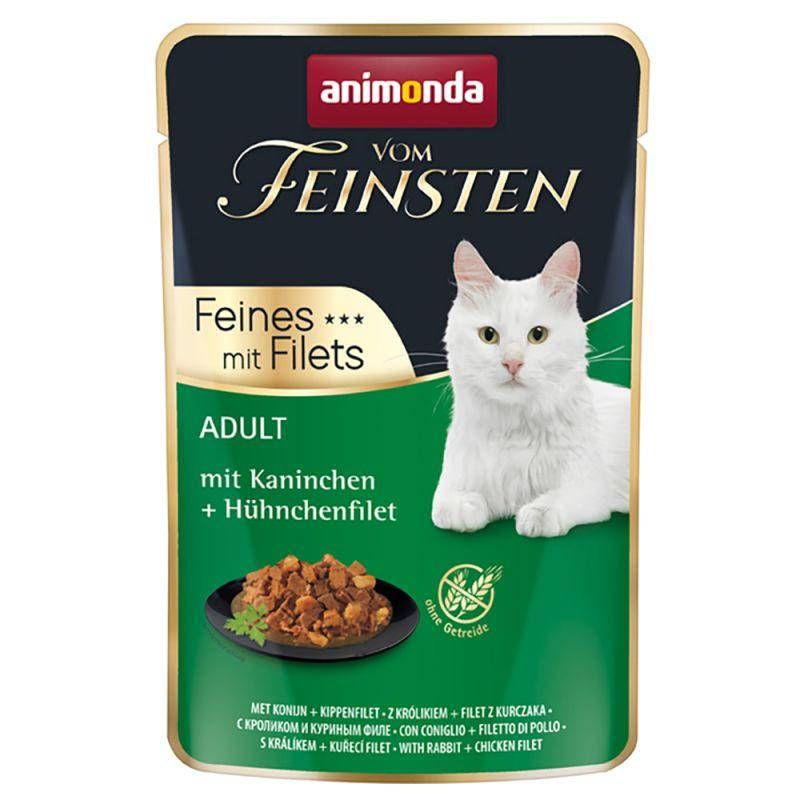 

Animonda vom feinsten adult Влажный корм для котов кролик и филе курицы 85г (пауч)