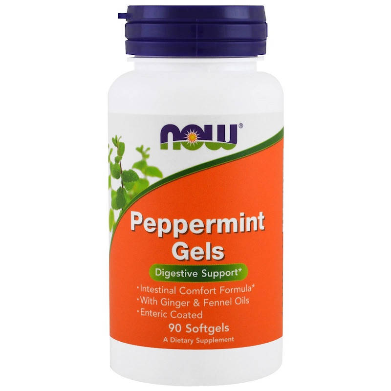 

Перечная мята в капсулах, Peppermint Gels, Now Foods, 90 гелевых капсул