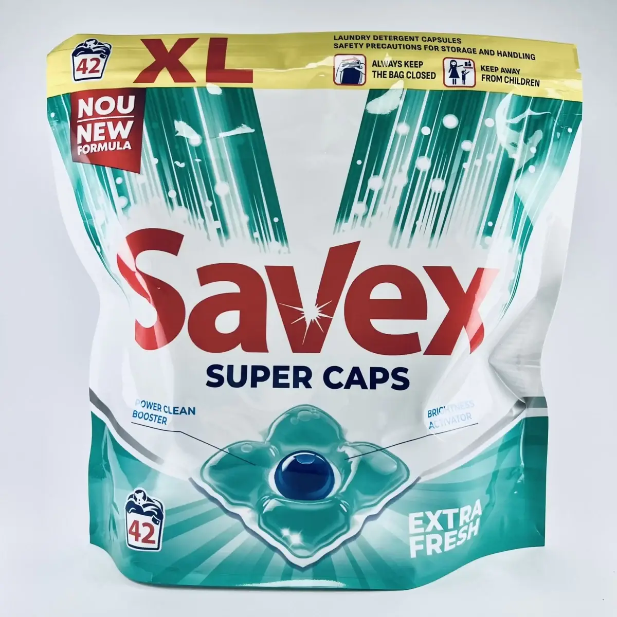 

Стиральный порошок в капсулах SAVEX Super Caps Exstra Fresh 42 капсулы 1/4уп