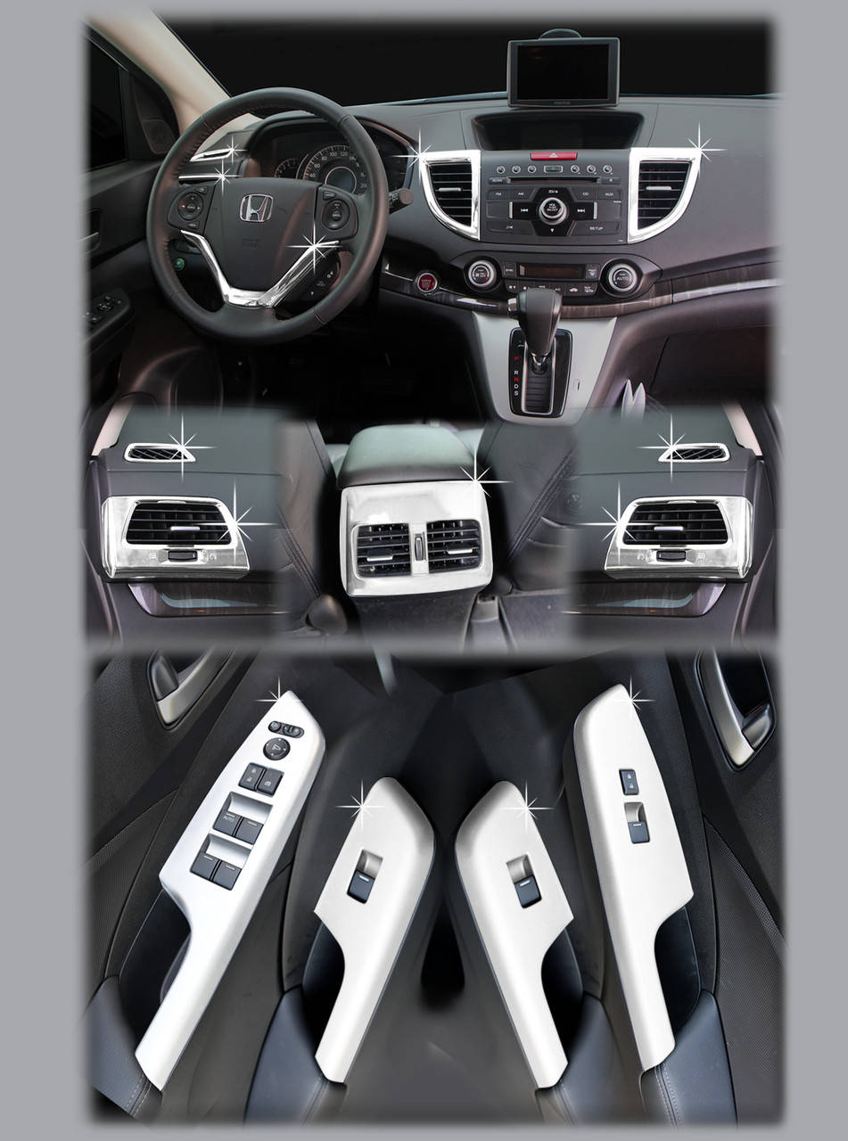 

Хром накладки на панель Honda CR-V 2012-2016 (Autoclover/Корея/С388)