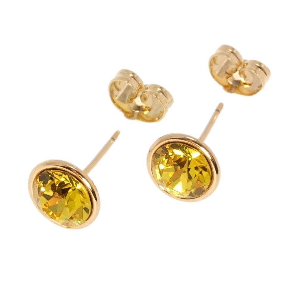 

Серьги ХР Позолота 18К с кр-ми Swarovski гвоздики (пуссеты) "Кристаллы Sunflower" ø 9мм