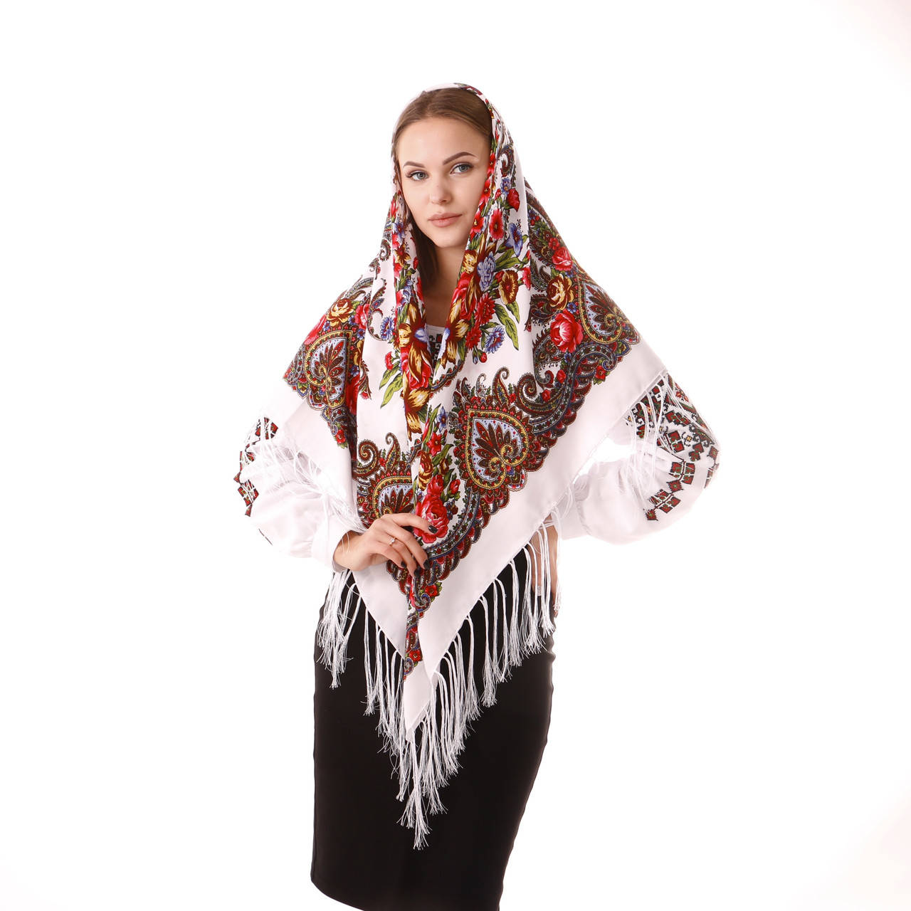 

Хустка вовняна біла Т120/302, Белый