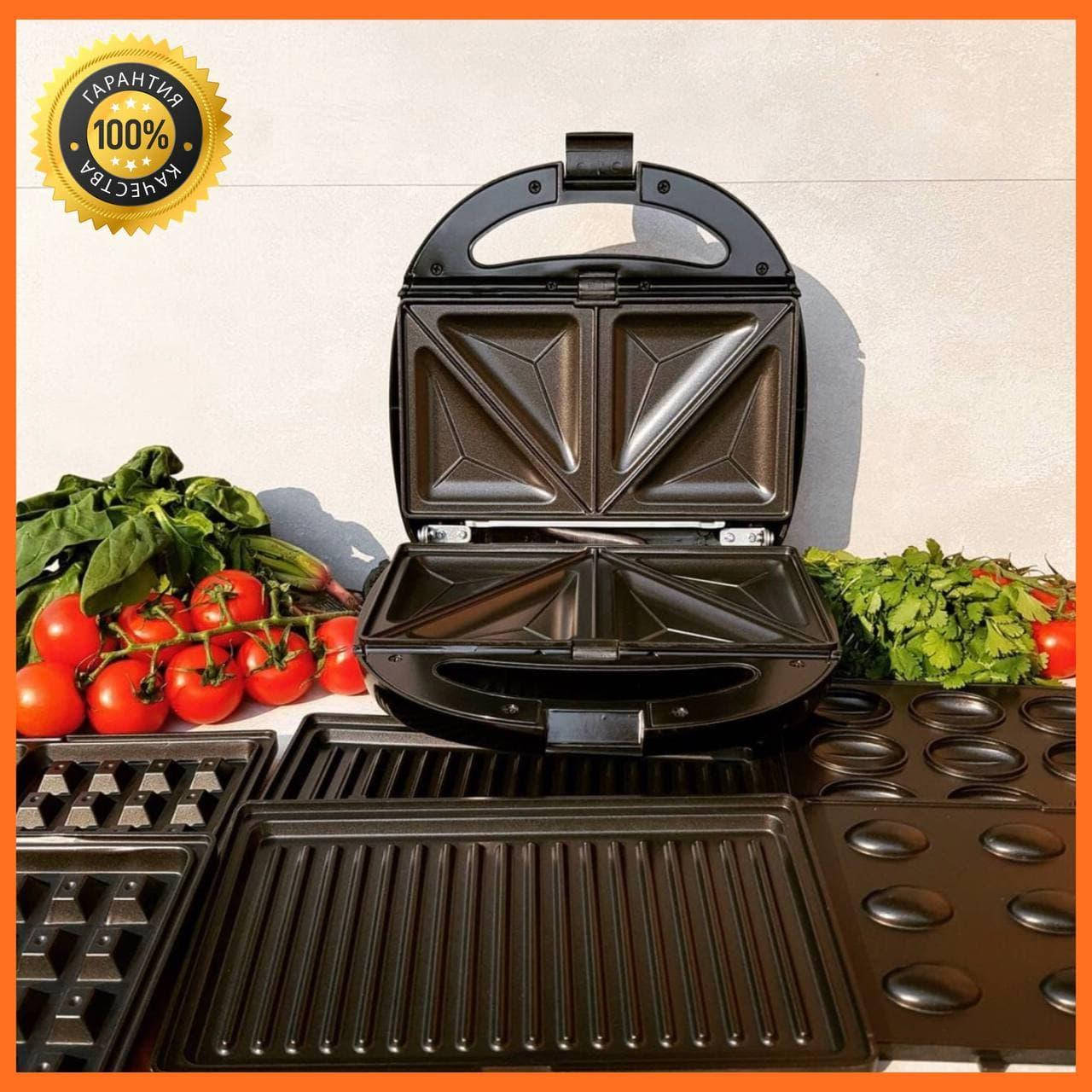 

Бутербродница, вафельница, орешница, гриль контактный 4 в 1 800W Livstar LSU-1219 Мультипекарь антипригарный