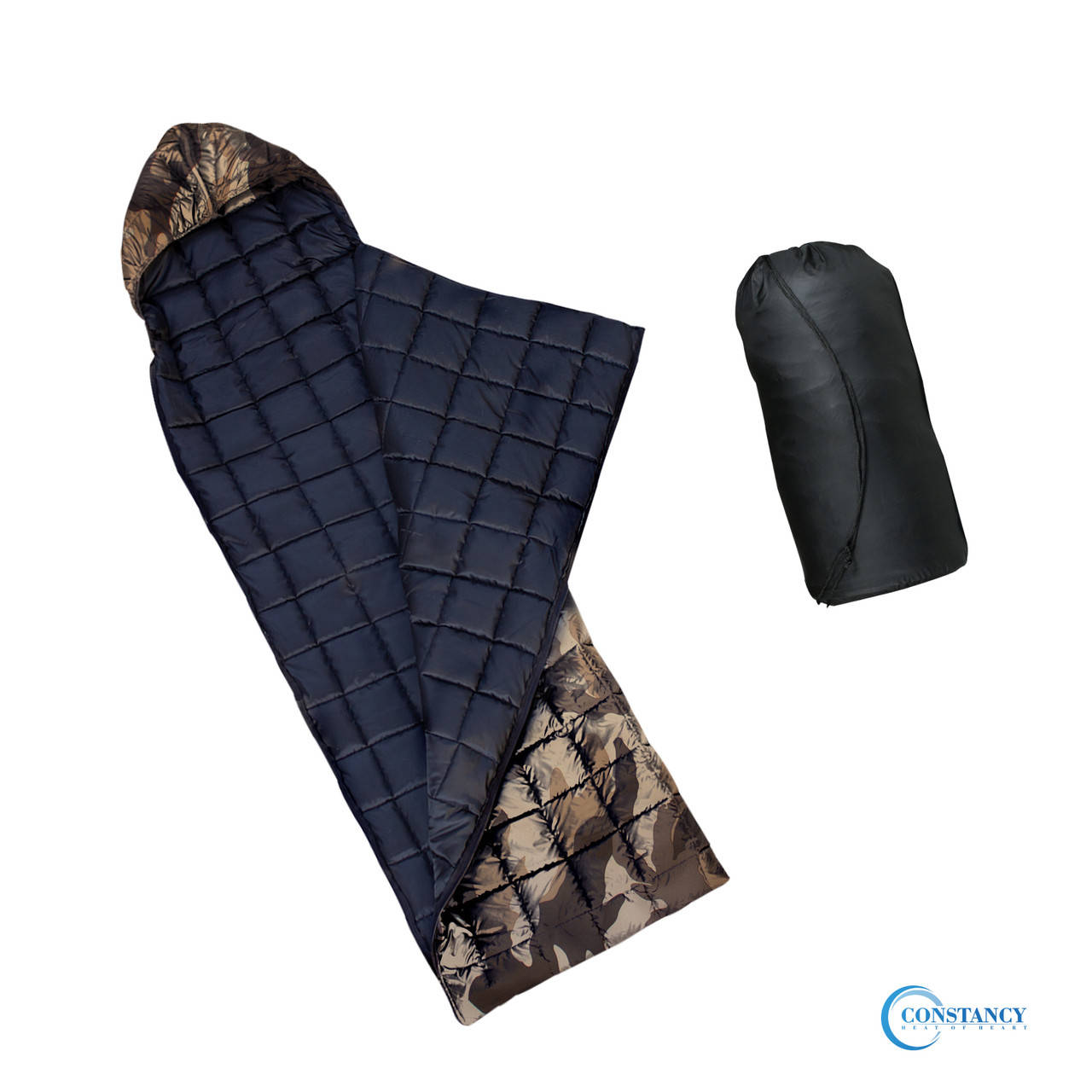 

Спальный мешок 70х220 камуфляж бежевый, Зелёный