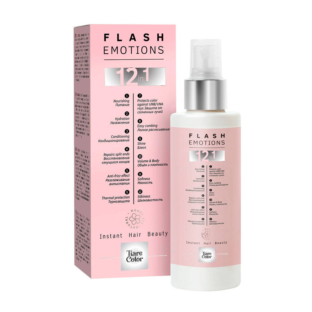 

Спрей для волосся 12 в 1 Миттєве відновлення Tiare Color FIash Emotions 150 мл