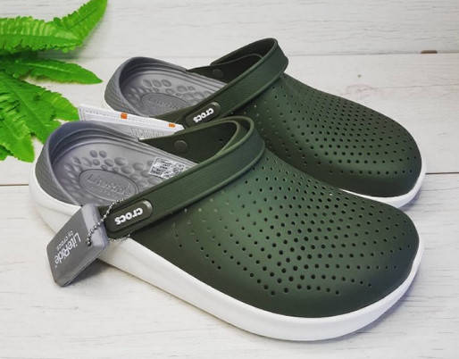 

Мужские летние сандалии кроксы хаки, лайтрайд Crocs LiteRide оригинал 41