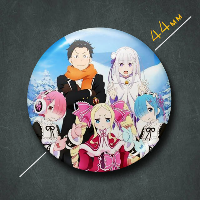 

"Жизнь с нуля / ReZero" значок круглый на булавке Ø44 мм