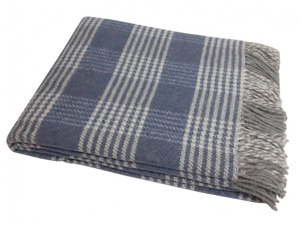 

Плед шерстяной Vladi - Метро №5 Nora дым-бело-серо-голубой 170*210, Разные цвета