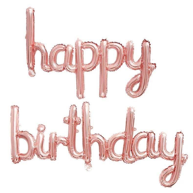 

Фольгированные надувные шары Happy Birthday | Розовое золото