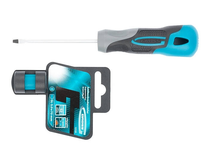 

Отвертка SL3,0 х 75 мм, S2, трехкомпонентная рукоятка GROSS 12101