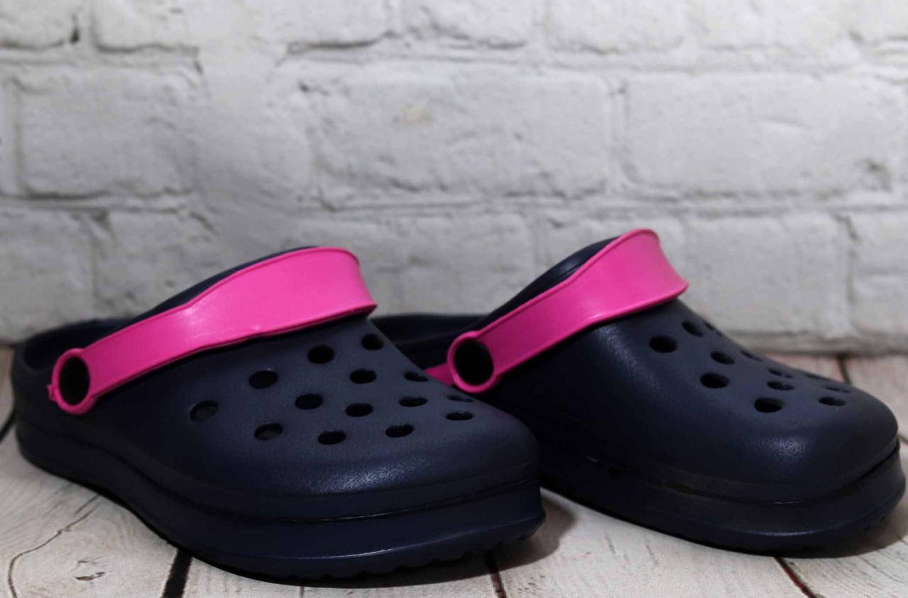 

Резиновые тапочки - cабо для девочки. Размер 31. Синиие с малиновым, Малиновый