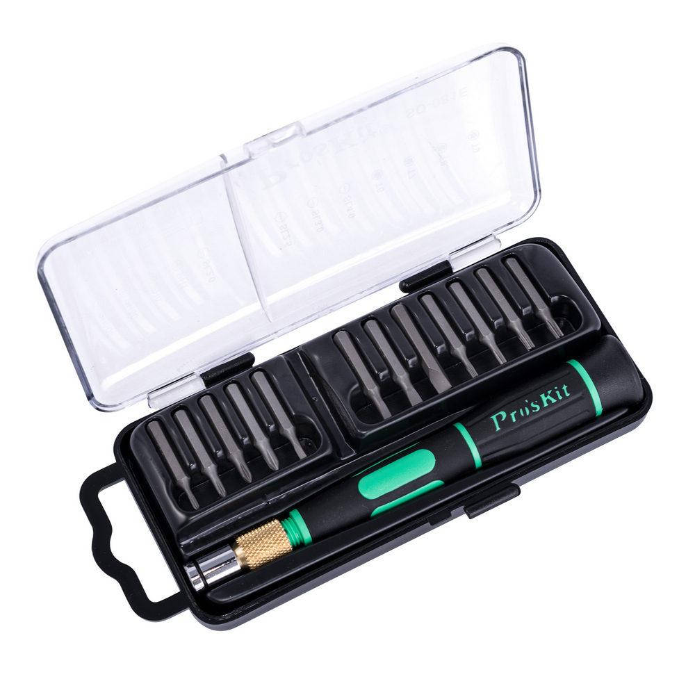 

Отвертка Pro'sKit SD-081E с набором из 12 бит Pro'sKit