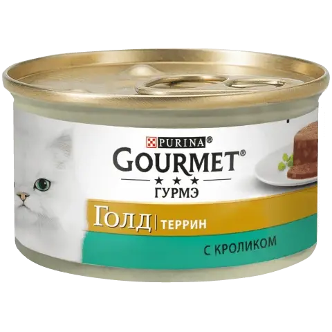 

Purina Gourmet Gold Пурина Гурмет Голд консервированный корм террин с кроликом, 85 гр.