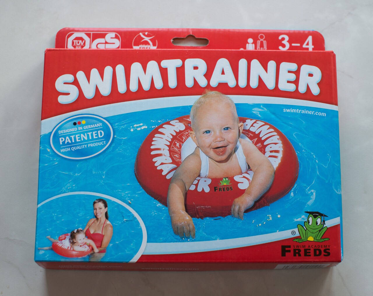 

Надувной круг для детей 3 мес -4 года или 6-18 кг SWIMTRAINER Classic, Красный