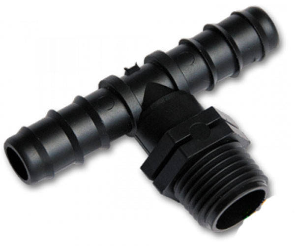 

Тройник с наружной резьбой 1/2" для капельной трубки