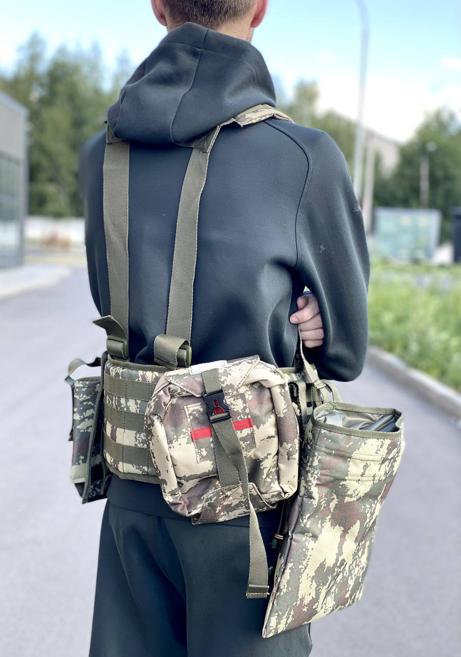 

РПС зсу Жилет Пояс Разгрузка ременно-плечевая система с подсумками для сброса, аптечка, для магазинов АК