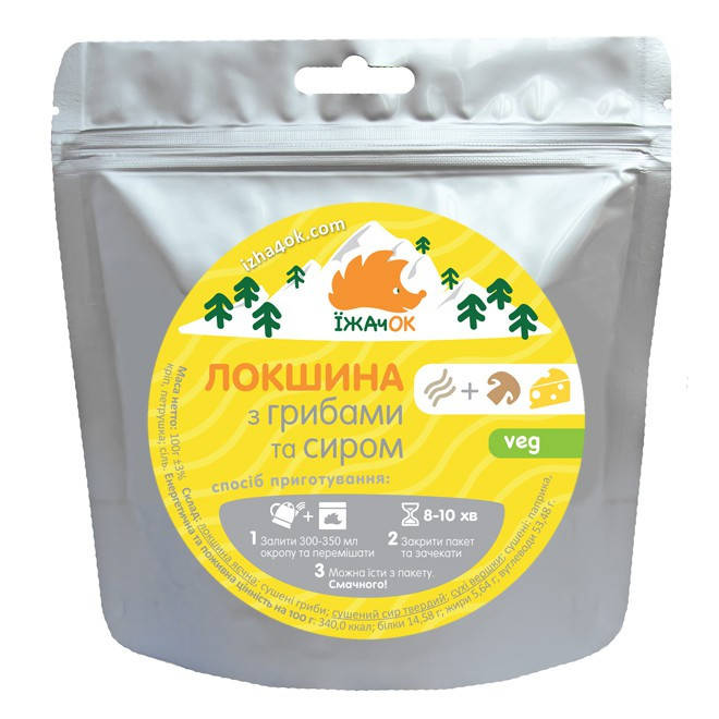 

Сушені продукти Їжачок Локшина з сиром та грибами