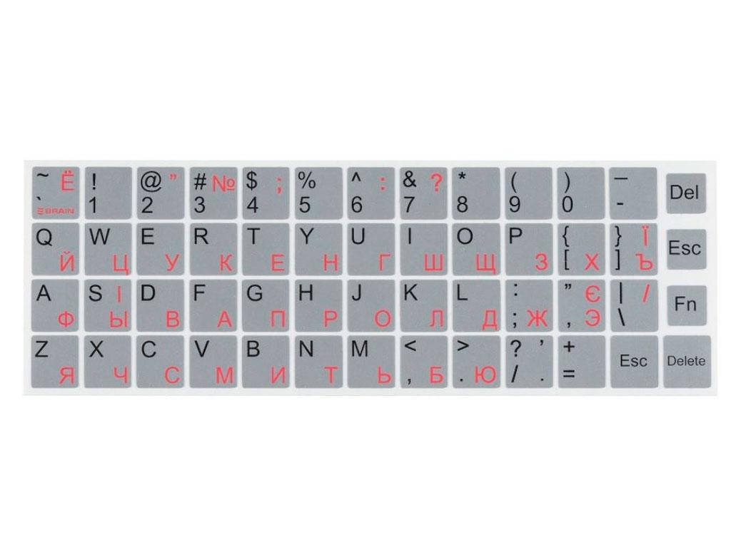 

Наклейки на клавиатуру BRAIN silver (STBRNTRSILVER)