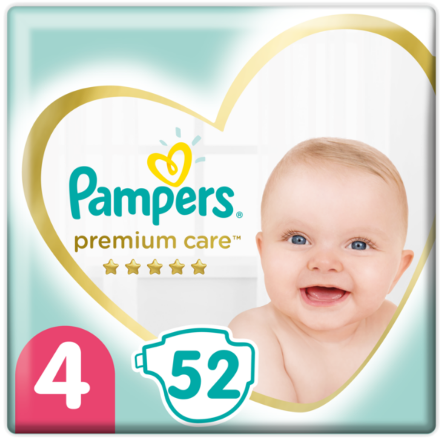 

Подгузники Pampers Premium Care Размер Размер 4 (9-14 кг) 52 шт