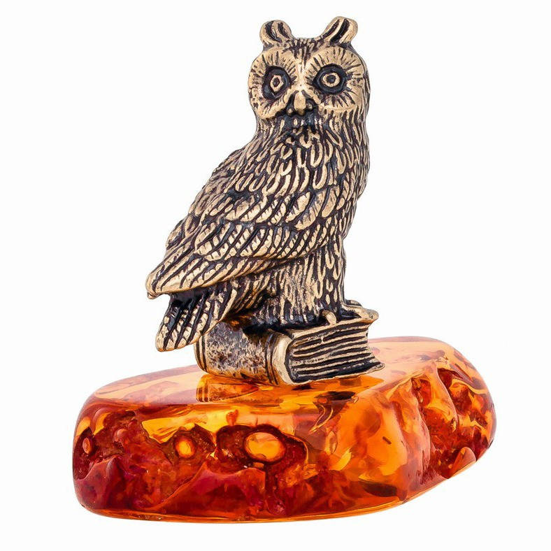 

Интерьерная статуэтка Птица Сова Букля бронзовая, Черный