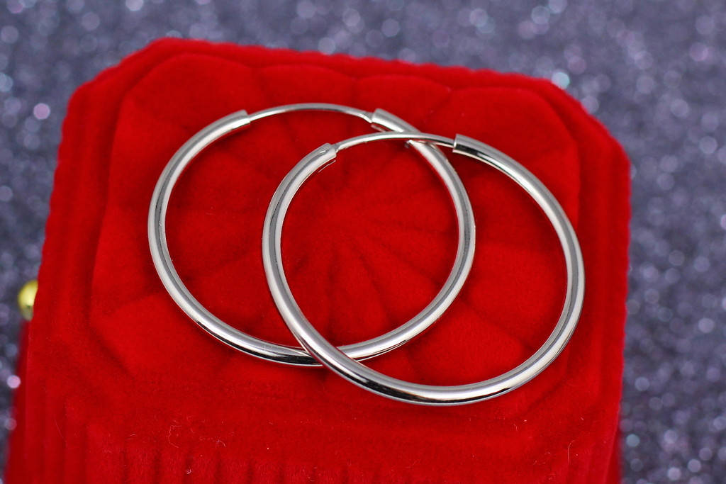 

Серьги кольца Xuping Jewelry 3 см серебристые