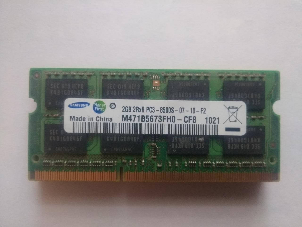 

Оперативная память для ноутбука sodimm so-dimm so dimm ddr3 Samsung 2gb PC3 8500s 1066