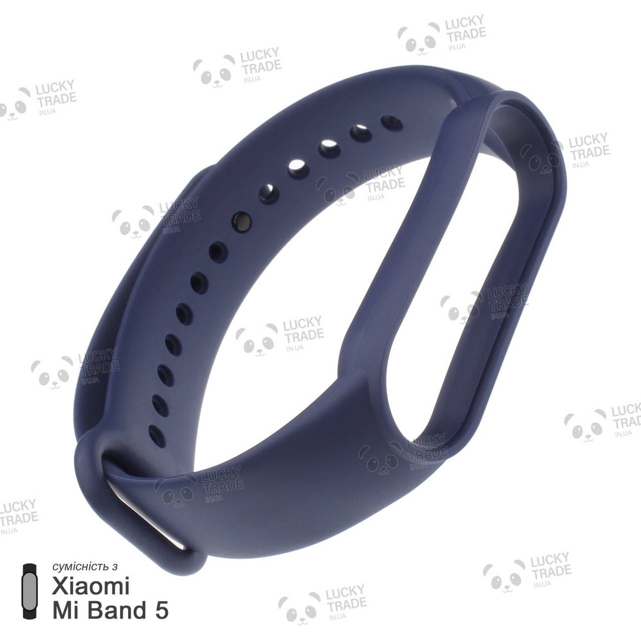 

Ремешок Xiaomi Mi Band 5 силиконовый однотонный браслет Light Темно-синий [2419]
