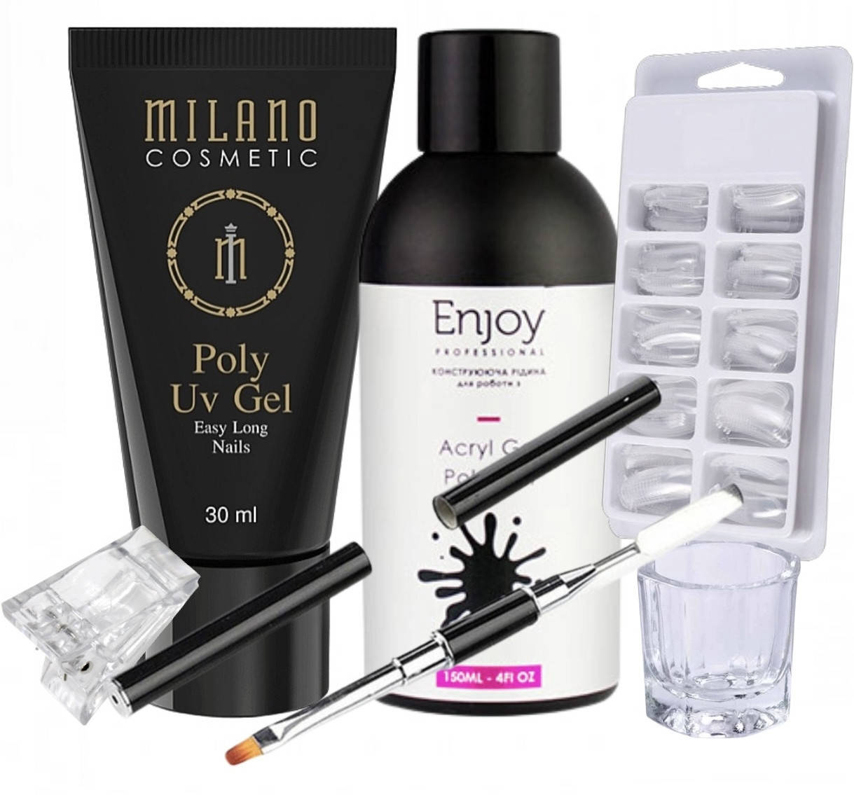 

Стартовый набор для наращивания ногтей полигелем Milano, Розовый