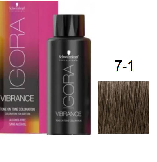 

Краска для волос Schwarzkopf igora Vibrance безаммиачная 7-1 Средний русый сандрэ 60 мл