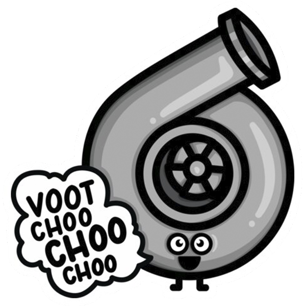 

Стикер турбина Turbo voo-choo-choo! 9*9см влагостойкий стикер на авто/мото/вело, Серый