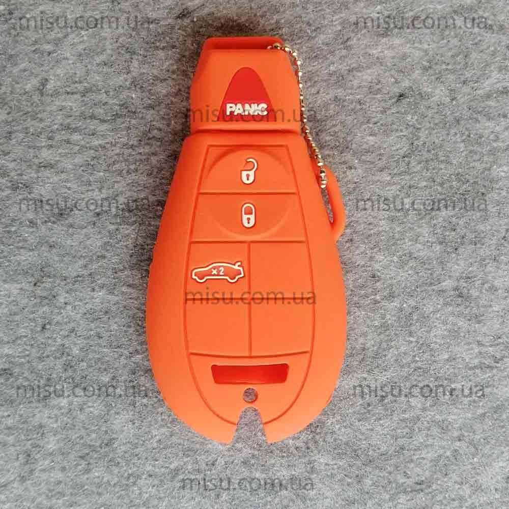 

Чехол на смарт ключ Dodge Jeep Chrysler 3 кнопки + panic ( рыбка ),Оранжевый
