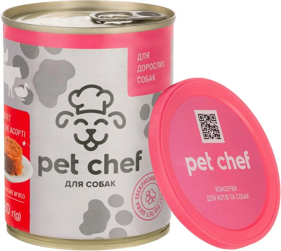 

Консервы Pet Chef паштет мясное ассорти для взрослых собак 800г