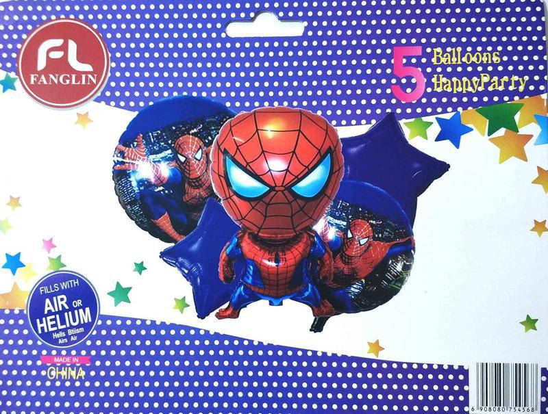 

Набор фольгированных шаров "Spider Man". В упак:5 шт.