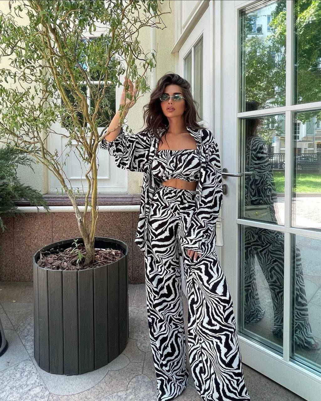 

Костюм тройка (топ ,брюки ,рубашка ) DP0161, Белый