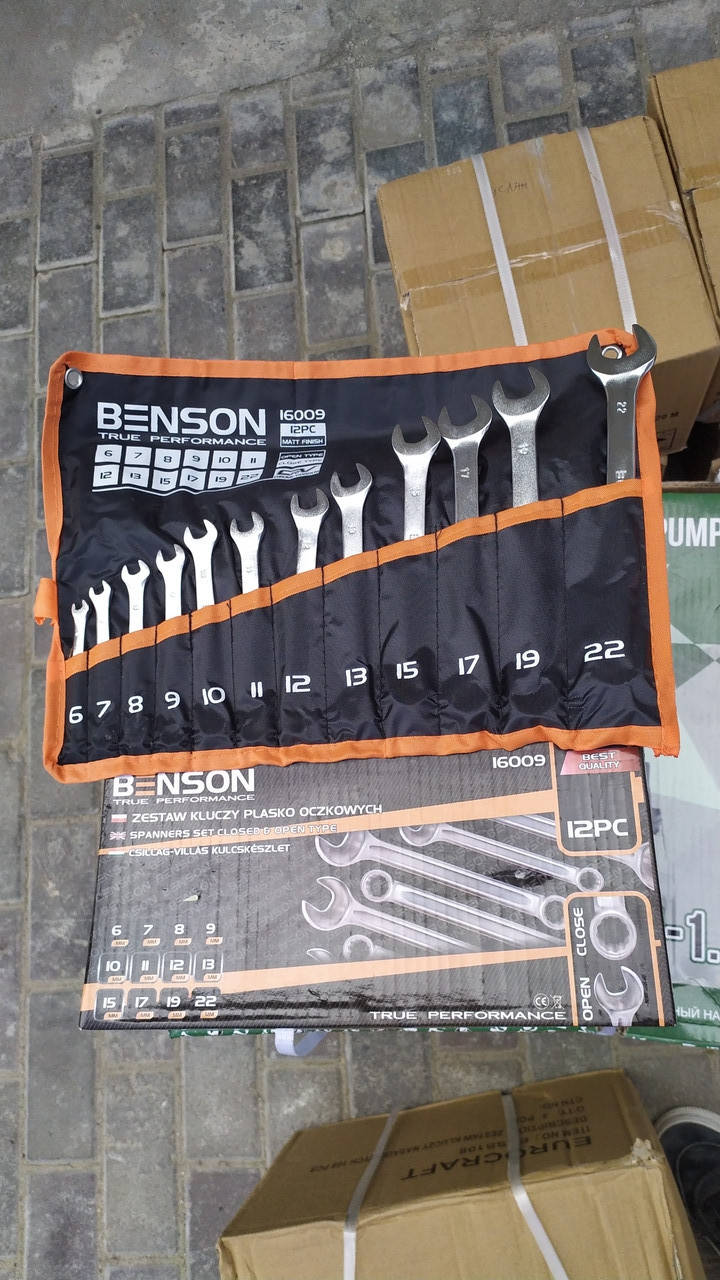 

Набір ключів 12од. Benson на плахті 6-22мм
