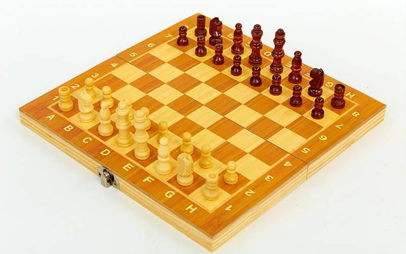 

Шахматы-шашки-нарды 3 в 1 деревянная доска 24 х 24 см