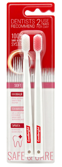 

Зубна щітка Coolbright 2шт Save & Care м'яка