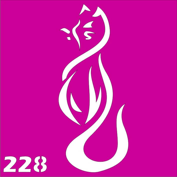 

Трафарет кошка для био-тату хной, блеск тату Boni Kasel № 228