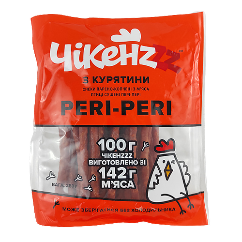 

Ковбаса кабаноси снеки пері-пері Чікенzzz 280g 20шт/ящ (Код : 00-00004163)
