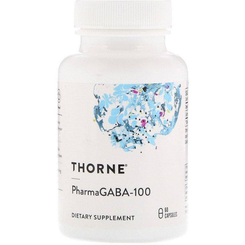 

Гамма-аміномасляна кислота, PharmaGABA-100, Thorne Research, 60 капсул
