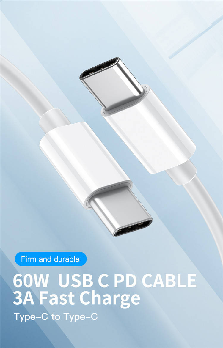 

Кабель USB Type-C to Type-C (1м) 3A Quick Charge 2in1 провод быстрой зарядки,синхронизации и передачи данных, Белый