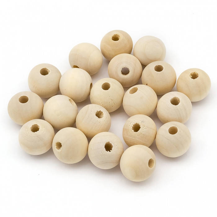 

Бусины Дерево Круглые, Бежевый, 20мм, Отв-тие 4мм, 20шт