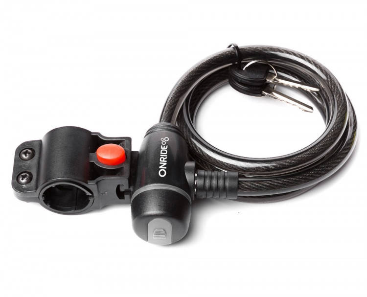 

Велозамок Onride Wide тросовый на ключах 10x1200 мм