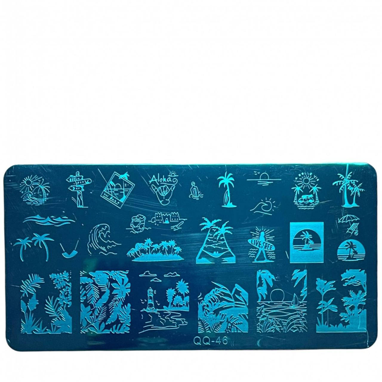 

Стемпинг пластины для дизайна ногтей 12*6 см, Синий